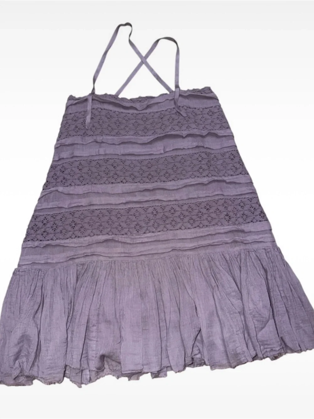 Free People Lavender Boho Lace Mini Dress S
